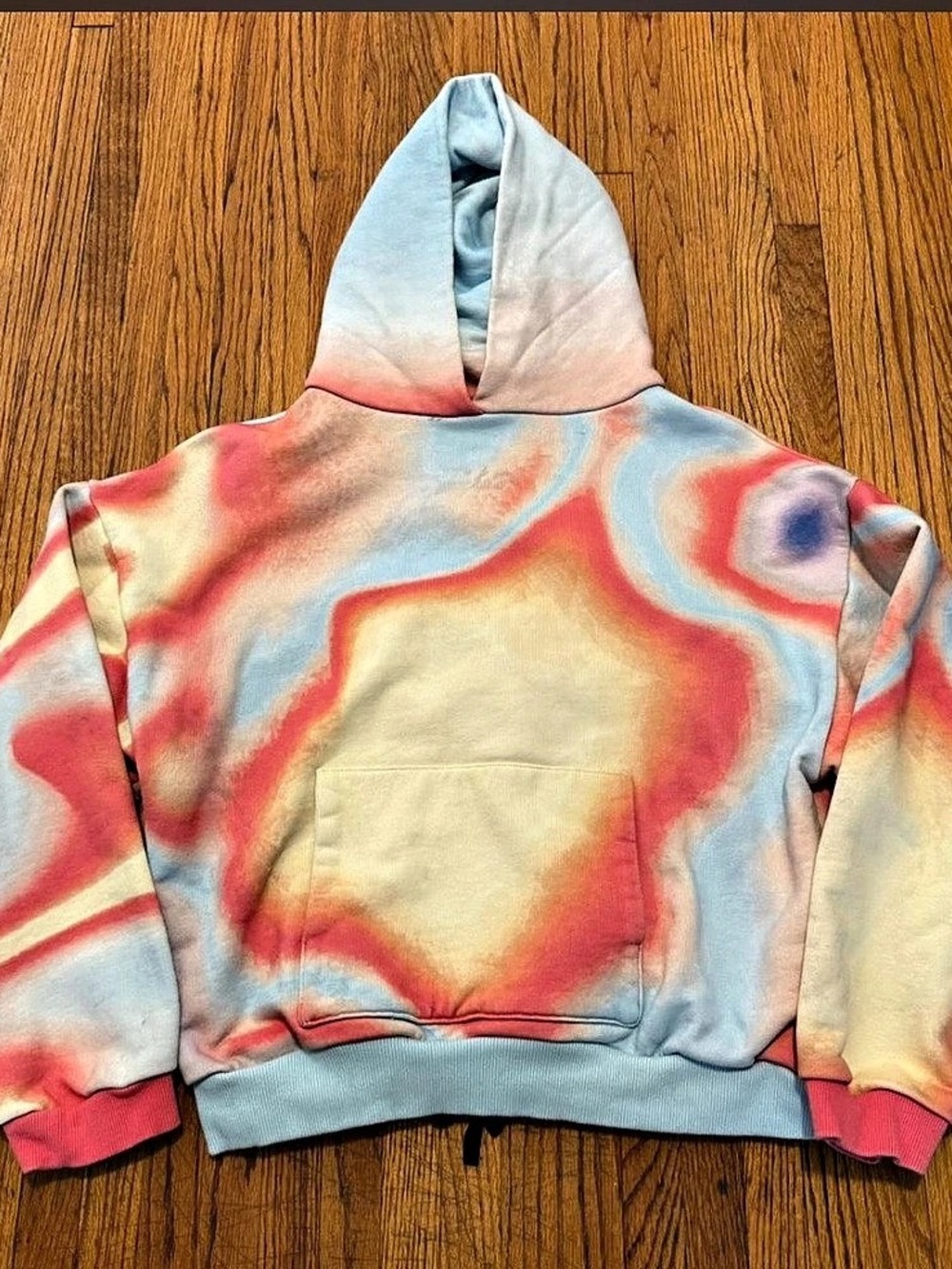 Badson Tie-Dye Hoodie in Blue & Pink